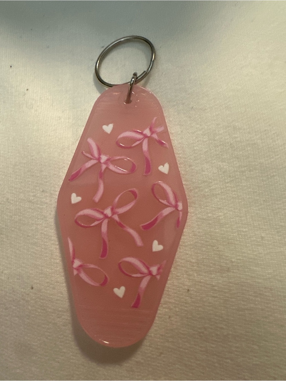 Pink Retro Bow Keychain